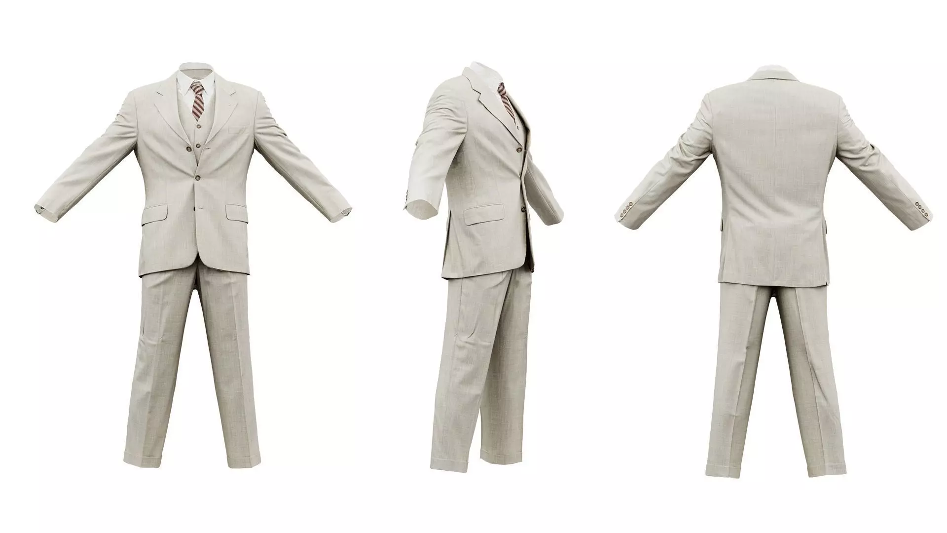Suit B Full Closed Low-poly 3D model_0