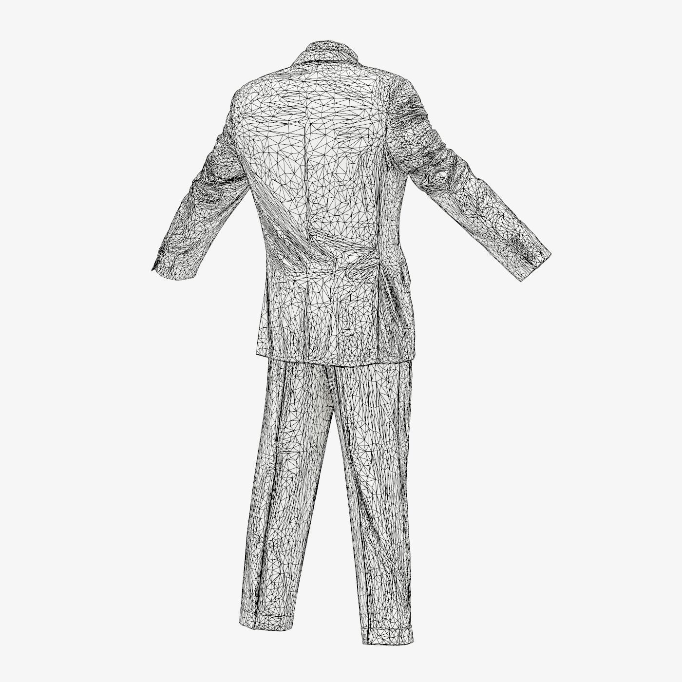 Suit B Full Closed Low-poly 3D model_15