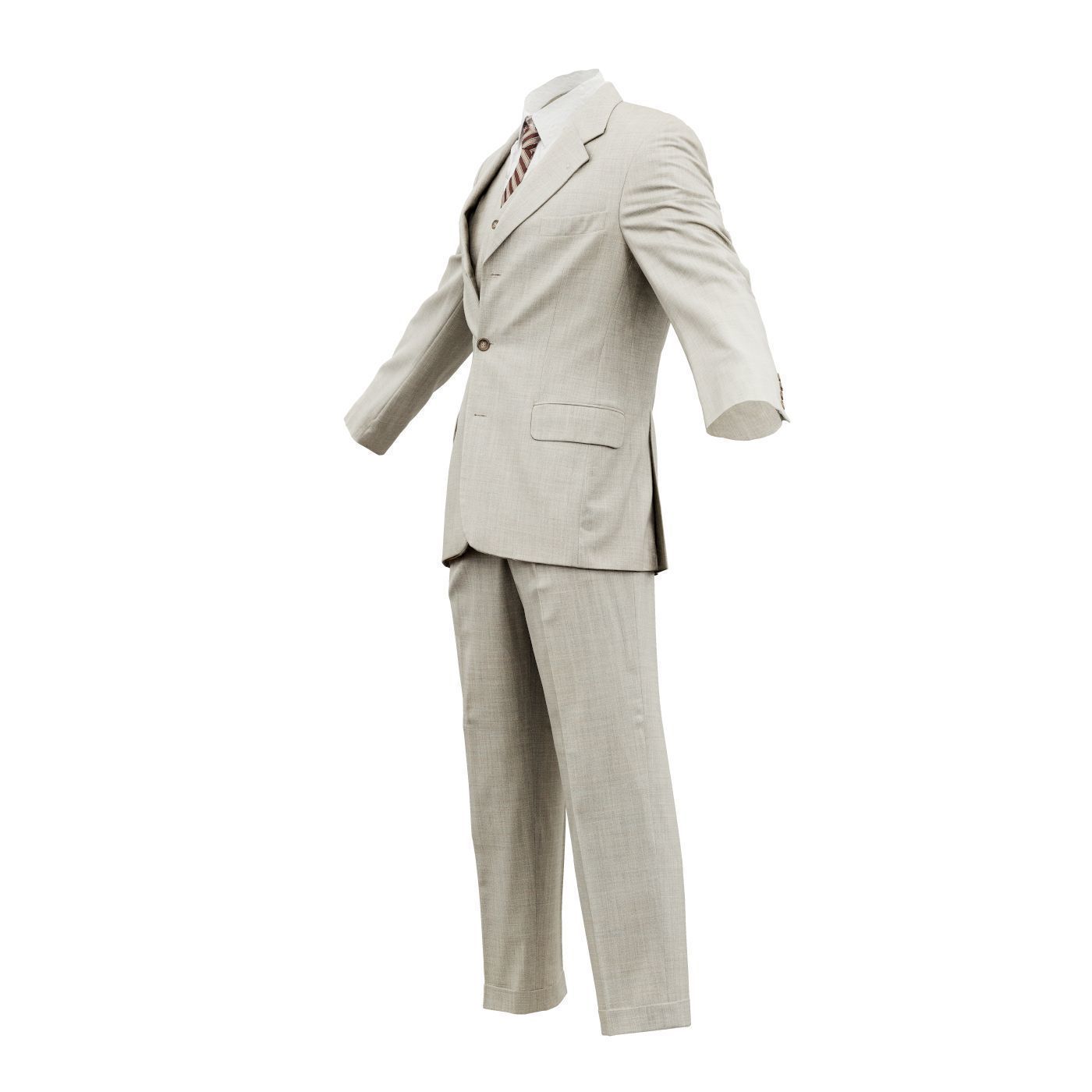 Suit B Full Closed Low-poly 3D model_12