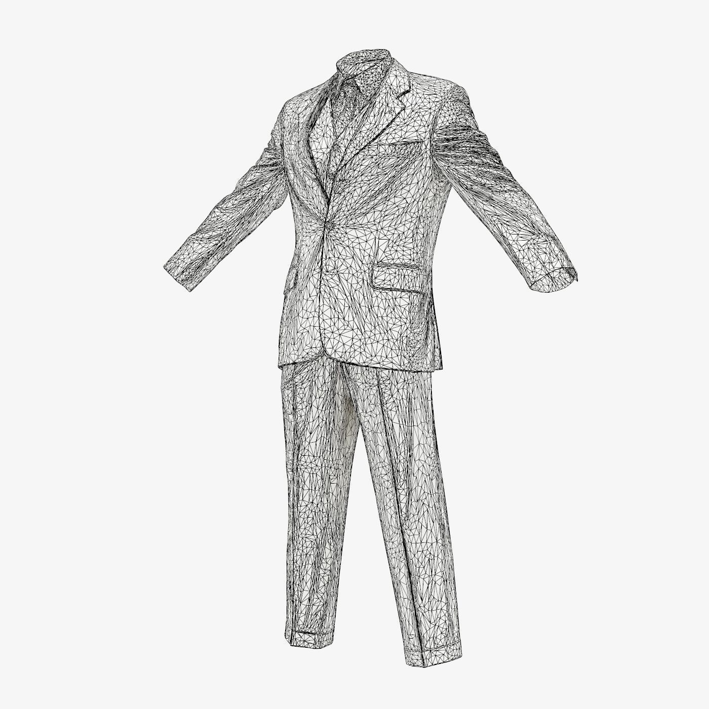 Suit B Full Closed Low-poly 3D model_14