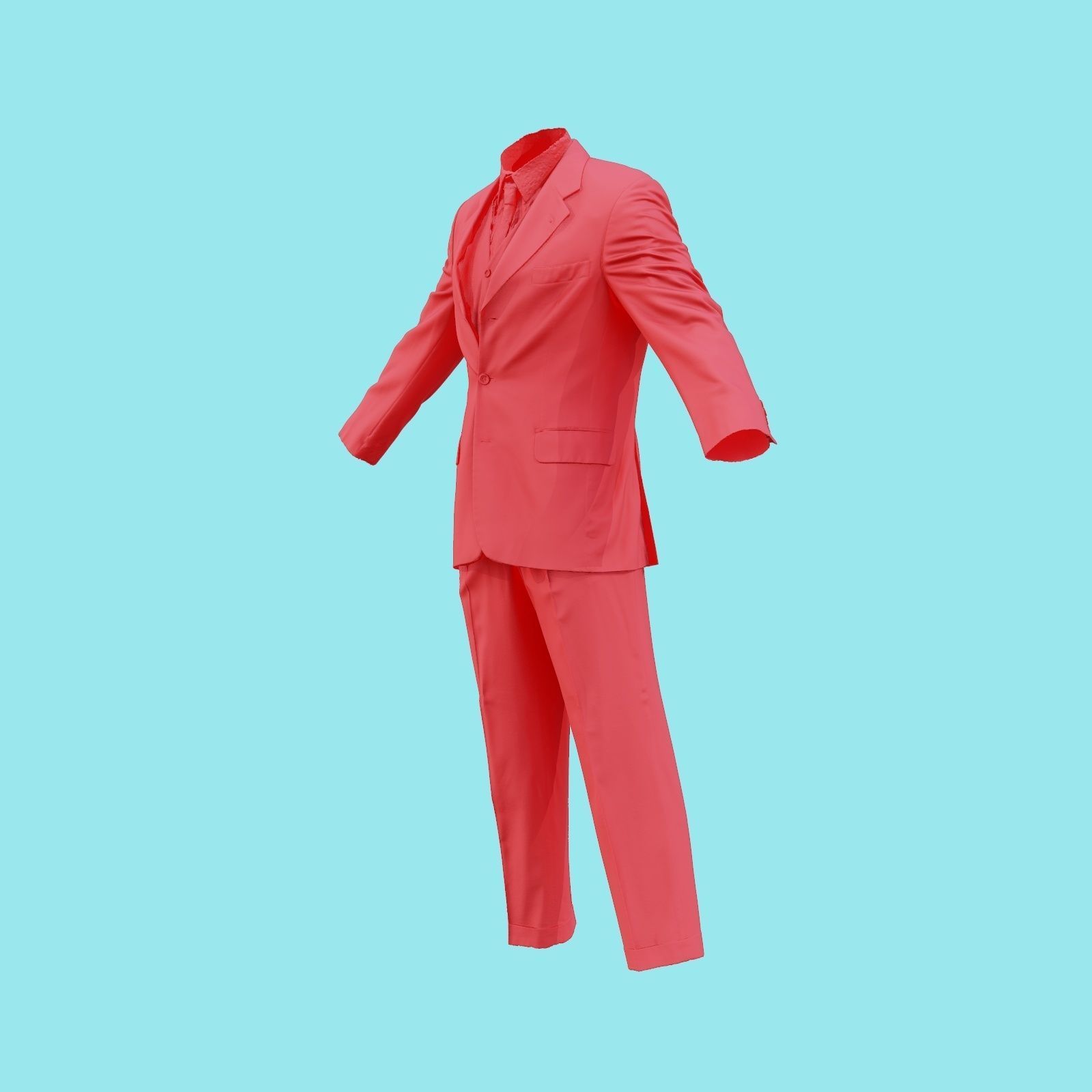 Suit B Full Closed Low-poly 3D model_23
