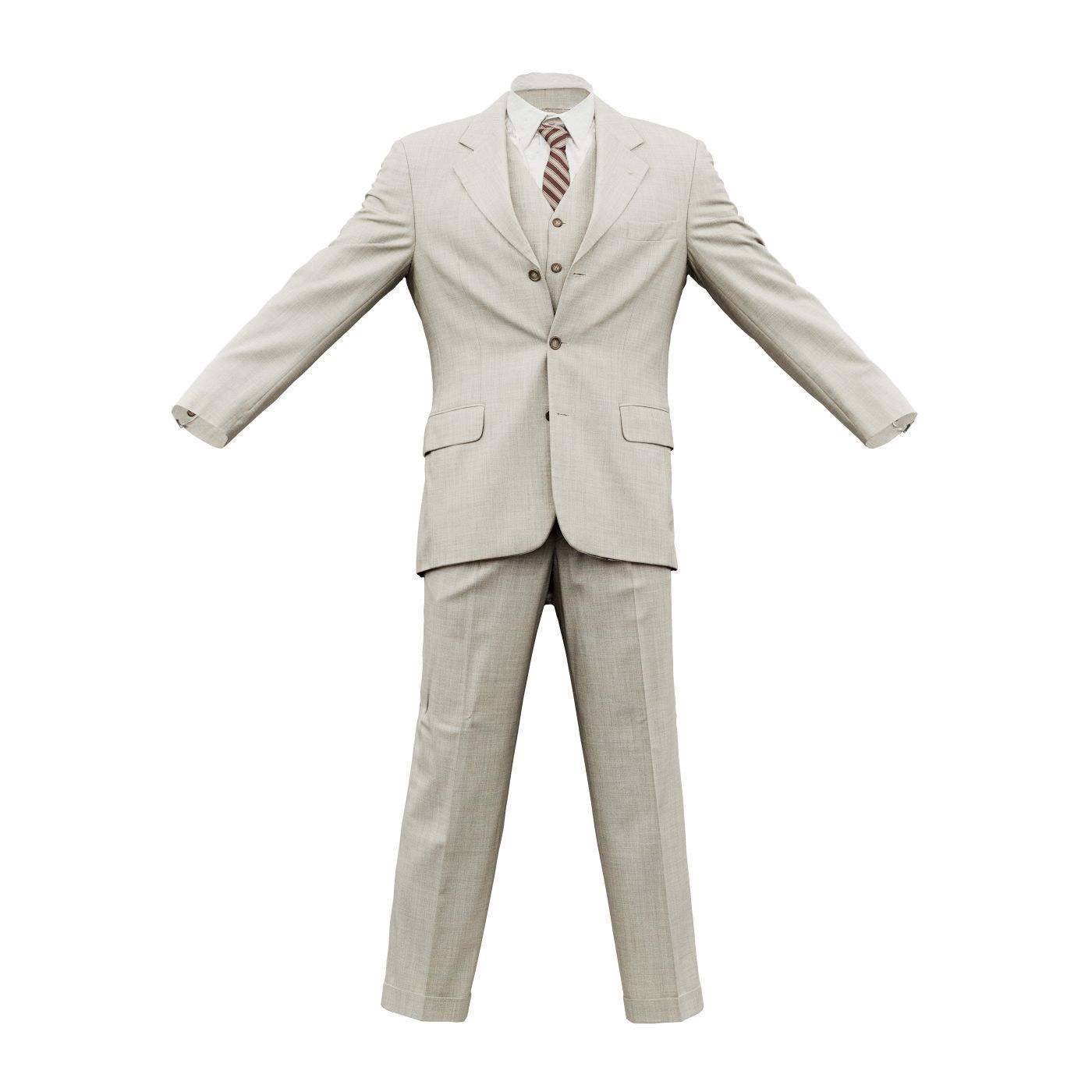 Suit B Full Closed Low-poly 3D model_2