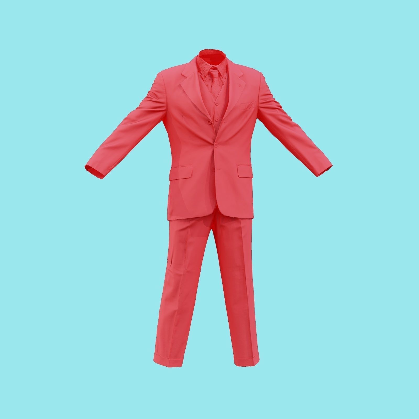 Suit B Full Closed Low-poly 3D model_18
