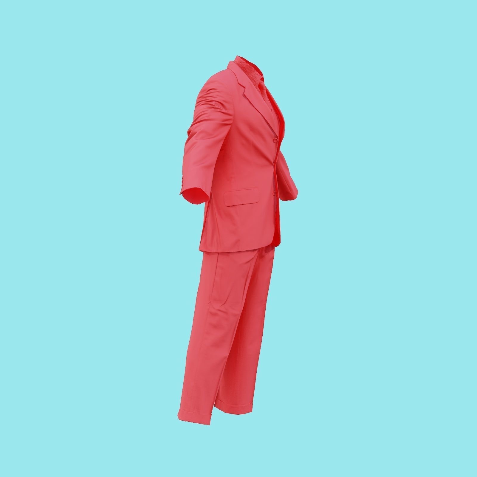 Suit B Full Closed Low-poly 3D model_19