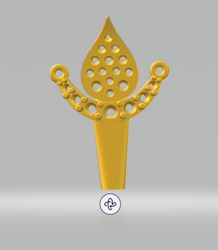 CG120 flower made of metal 3D print model_6