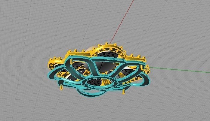 CG120 flower made of metal 3D print model_4