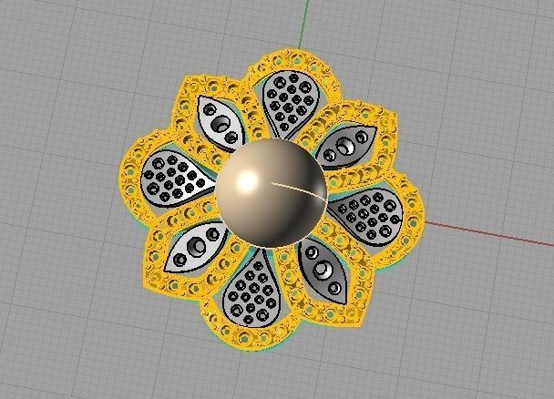 CG120 flower made of metal 3D print model_1
