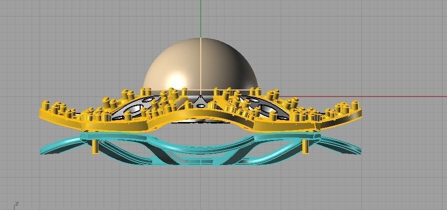 CG120 flower made of metal 3D print model_3