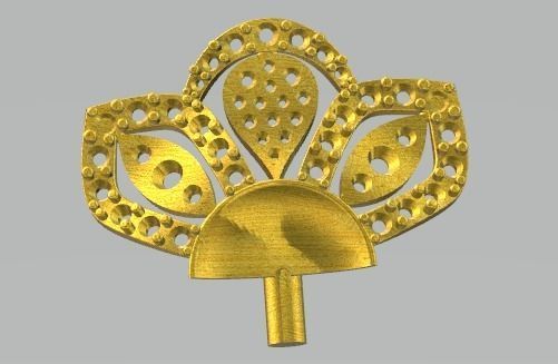 CG120 flower made of metal 3D print model_7