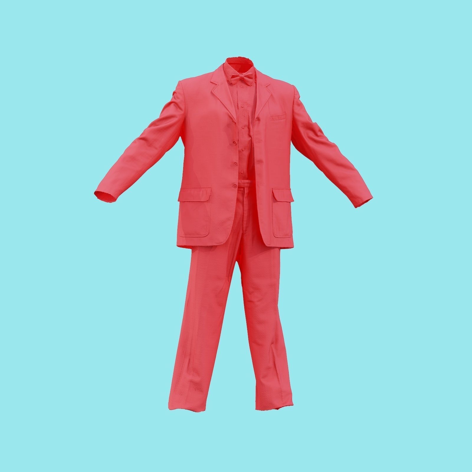 Suit A Full Open Low-poly 3D model_18