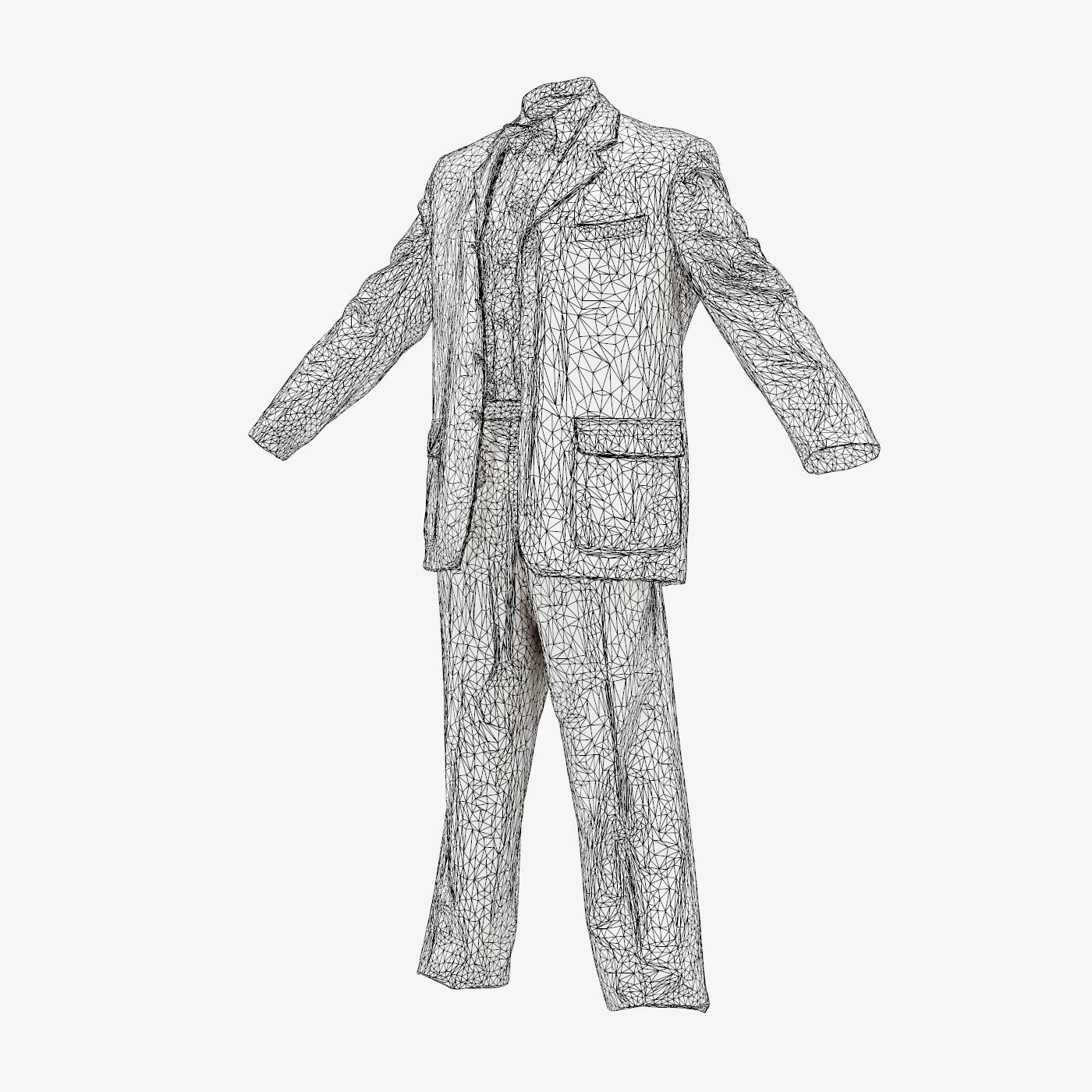 Suit A Full Open Low-poly 3D model_14