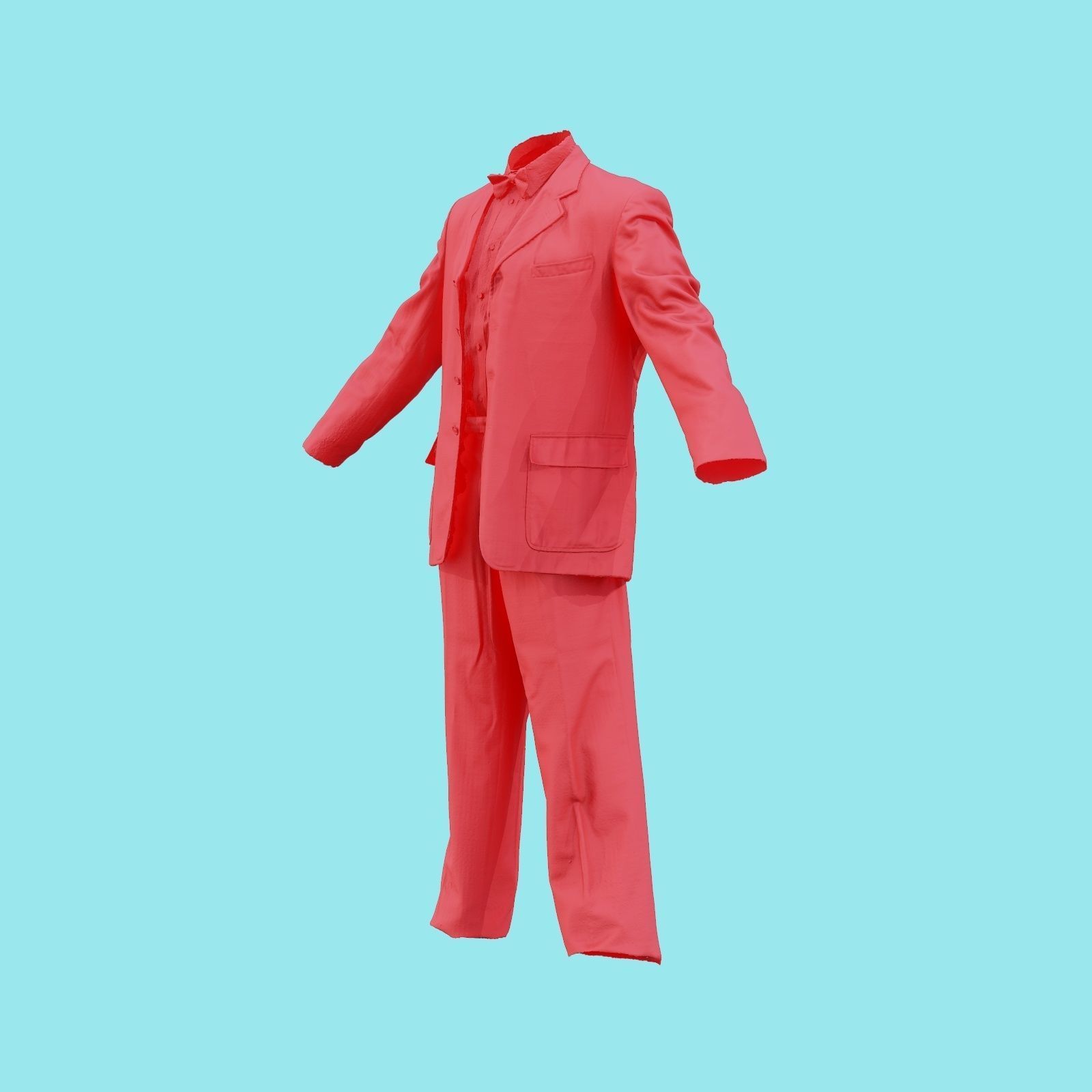 Suit A Full Open Low-poly 3D model_23
