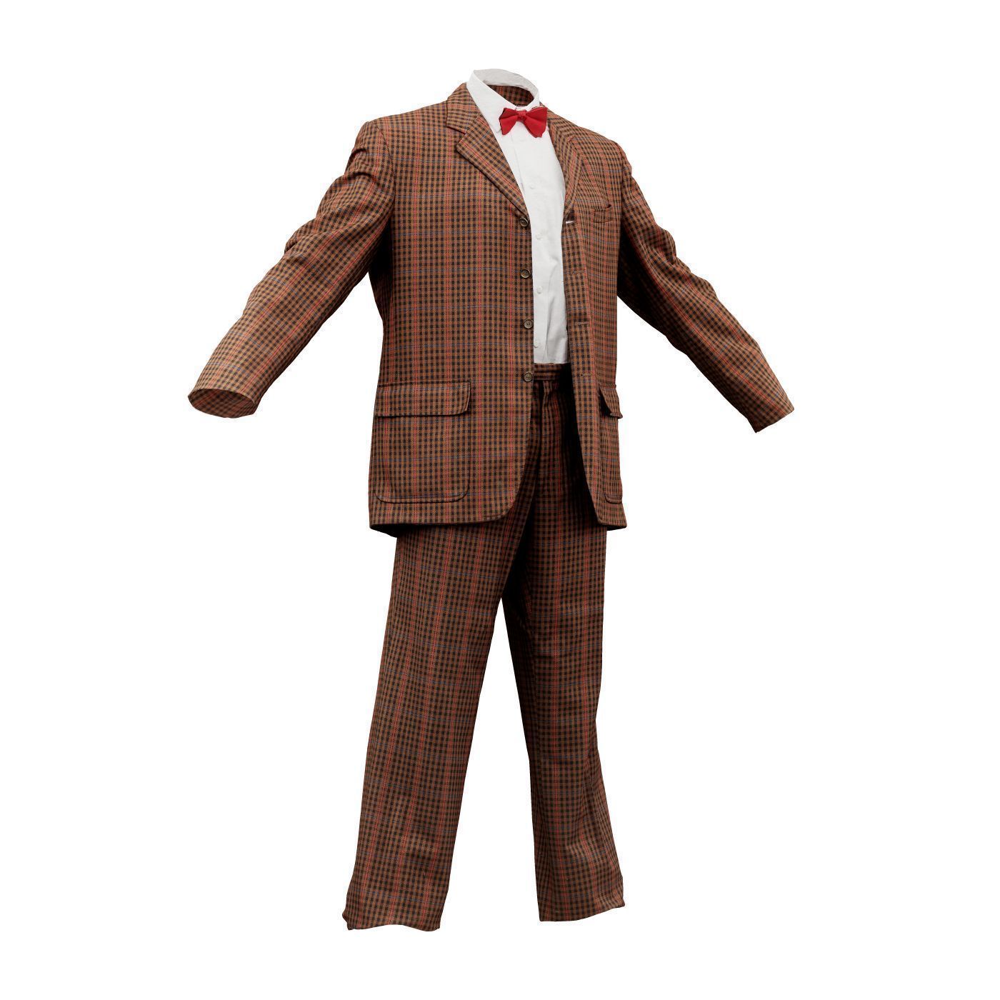 Suit A Full Open Low-poly 3D model_3