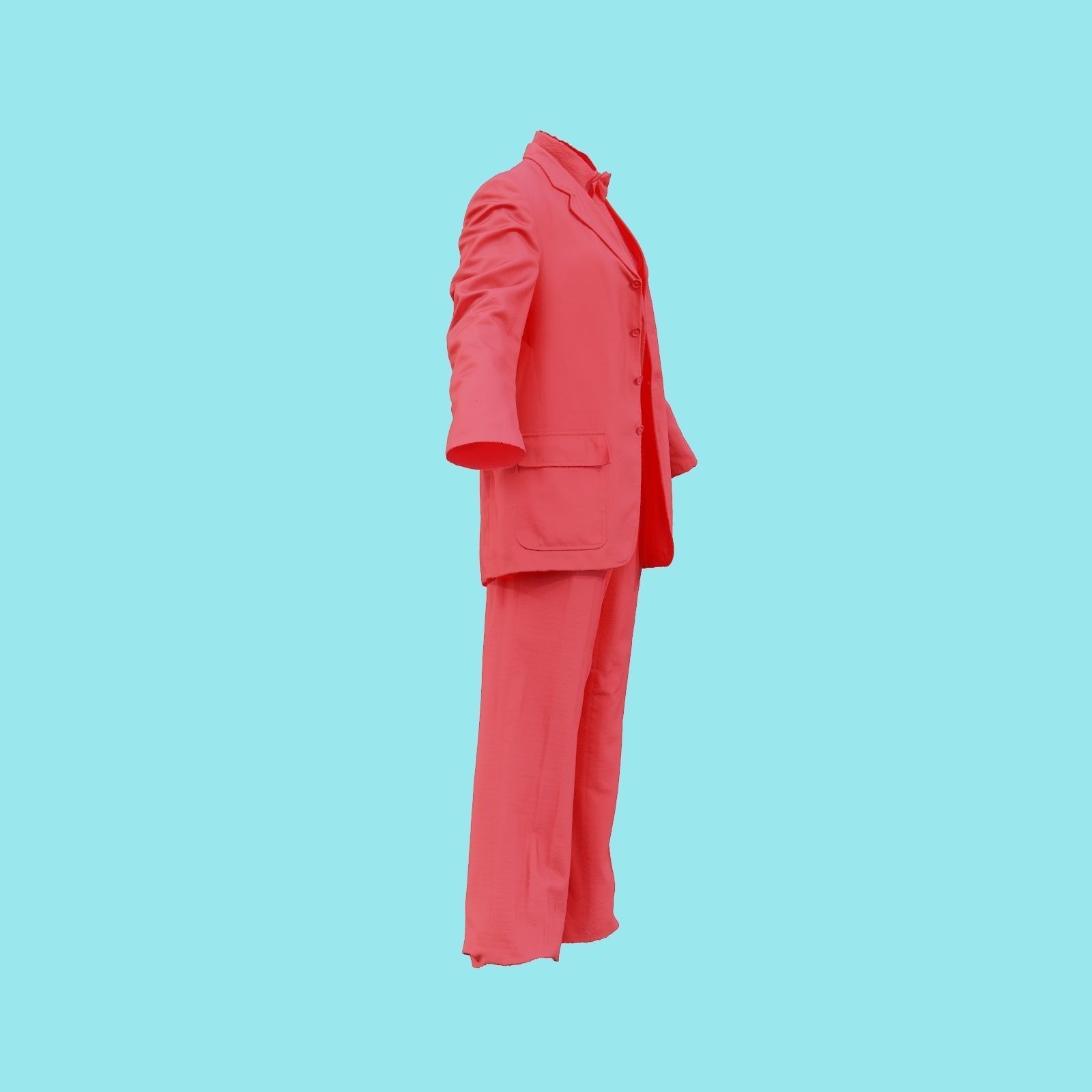 Suit A Full Open Low-poly 3D model_19