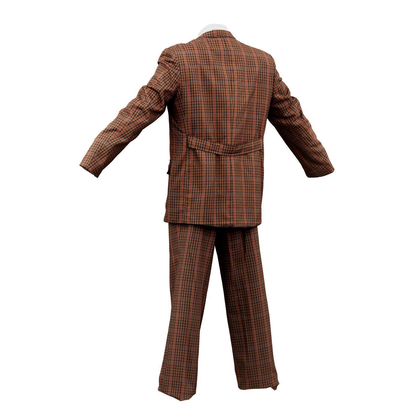 Suit A Full Closed Low-poly 3D model_9