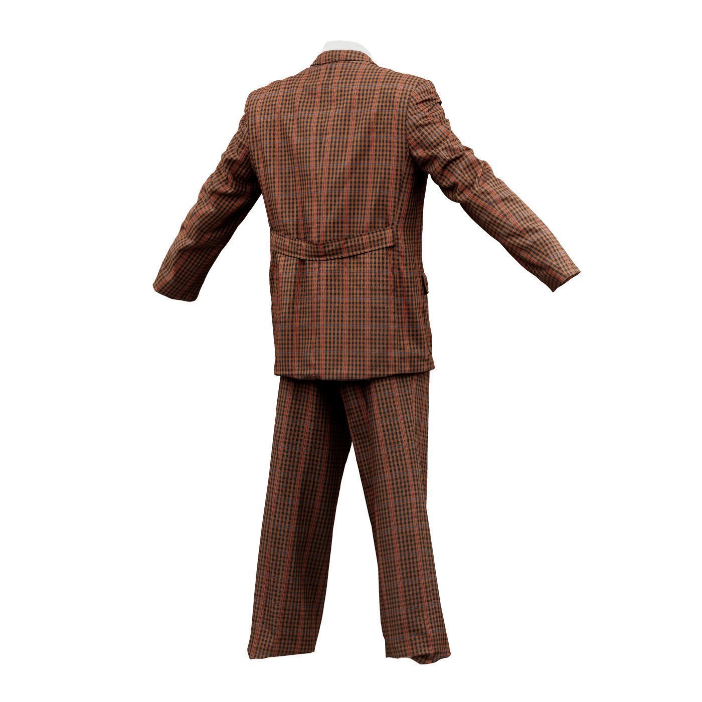 Suit A Full Closed Low-poly 3D model_7