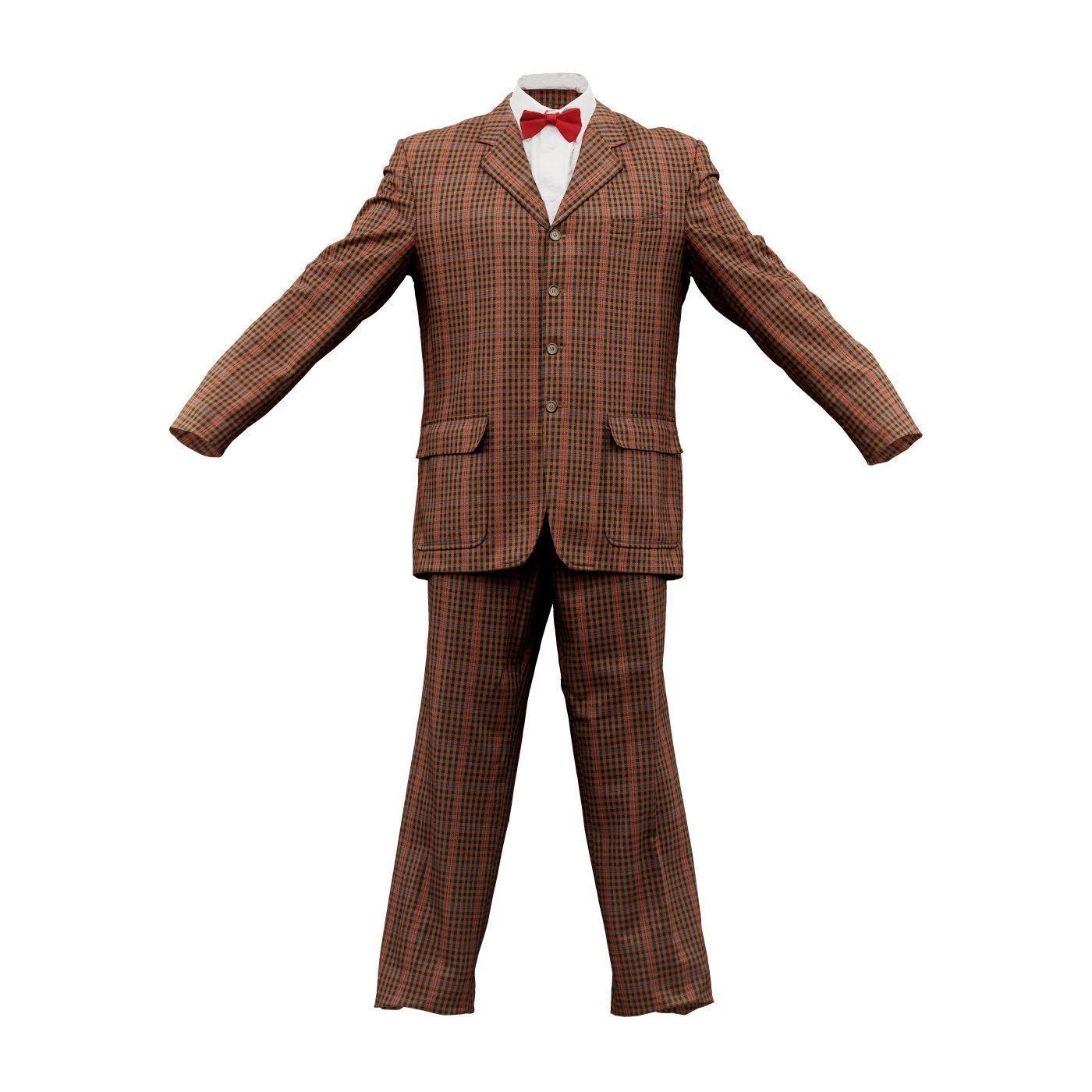Suit A Full Closed Low-poly 3D model_2