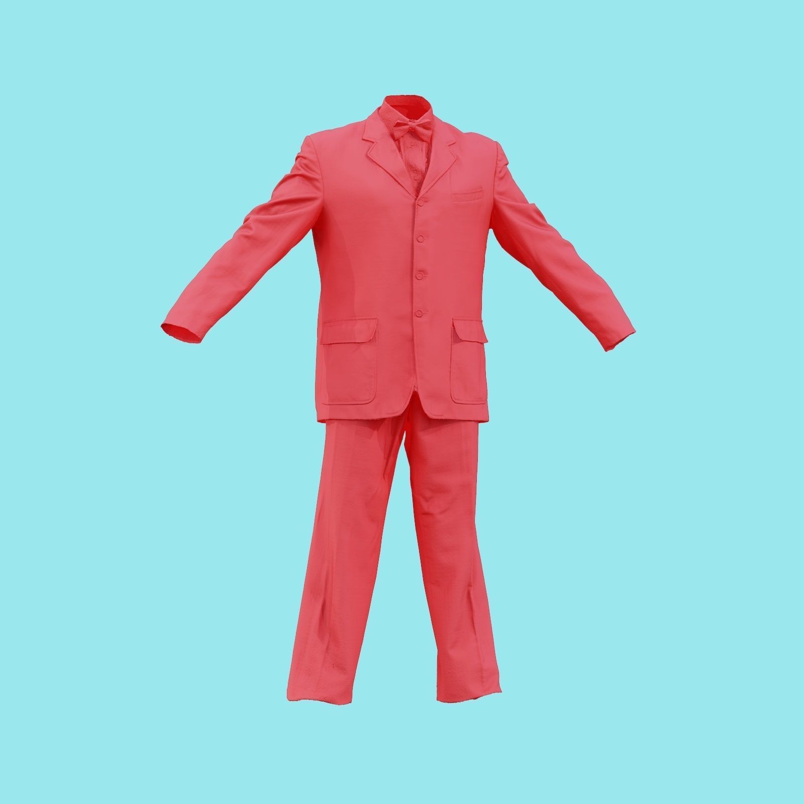 Suit A Full Closed Low-poly 3D model_18