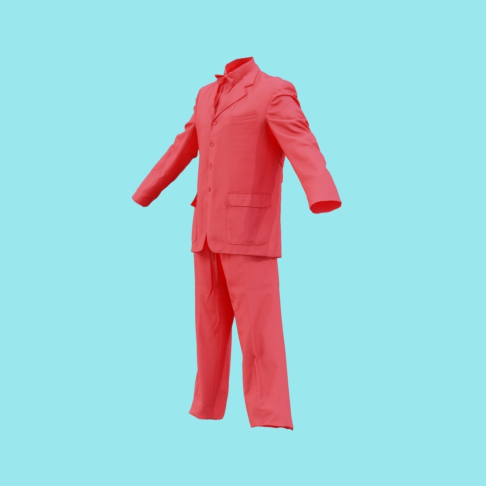 Suit A Full Closed Low-poly 3D model_23