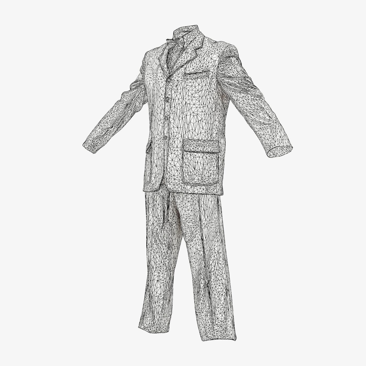 Suit A Full Closed Low-poly 3D model_14