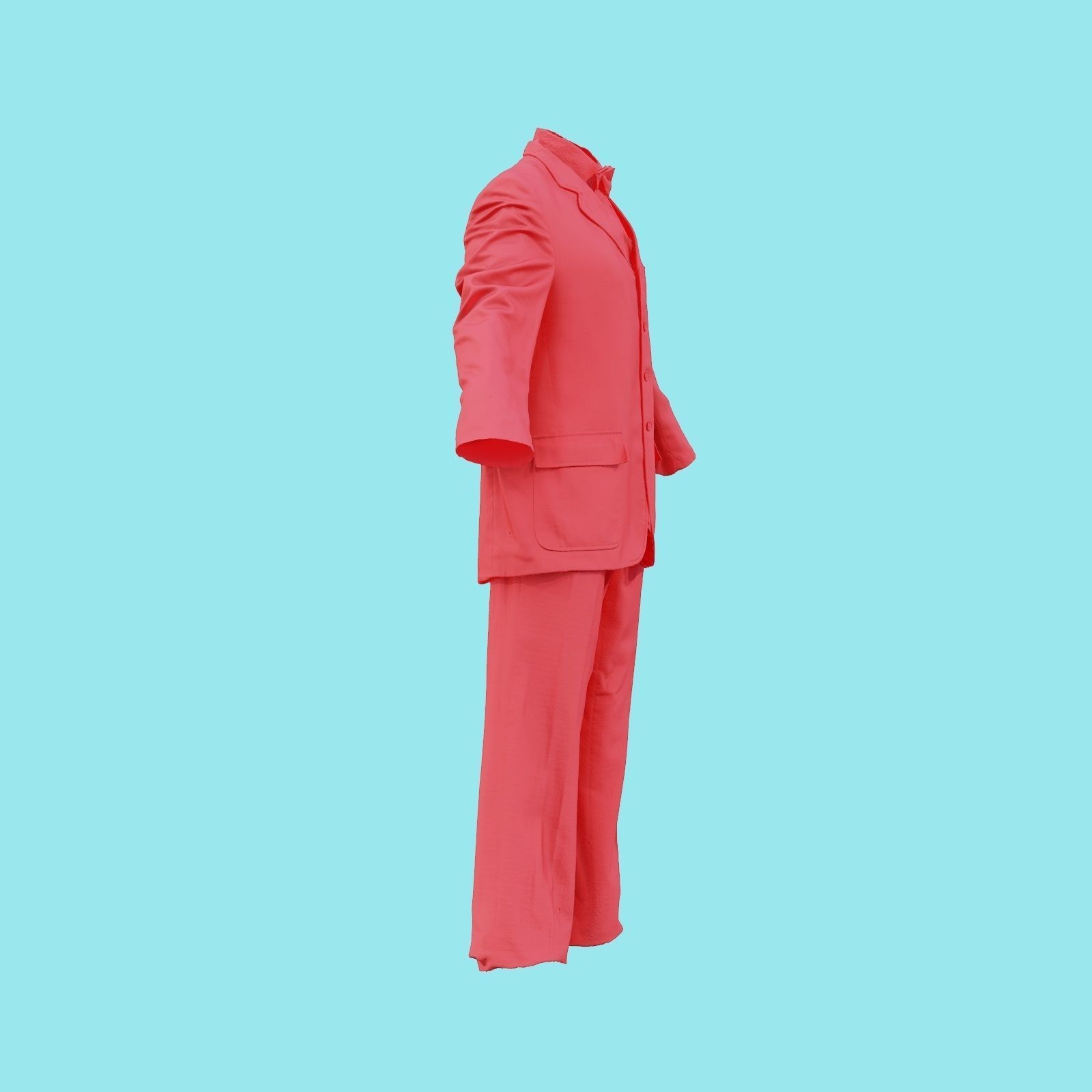 Suit A Full Closed Low-poly 3D model_19