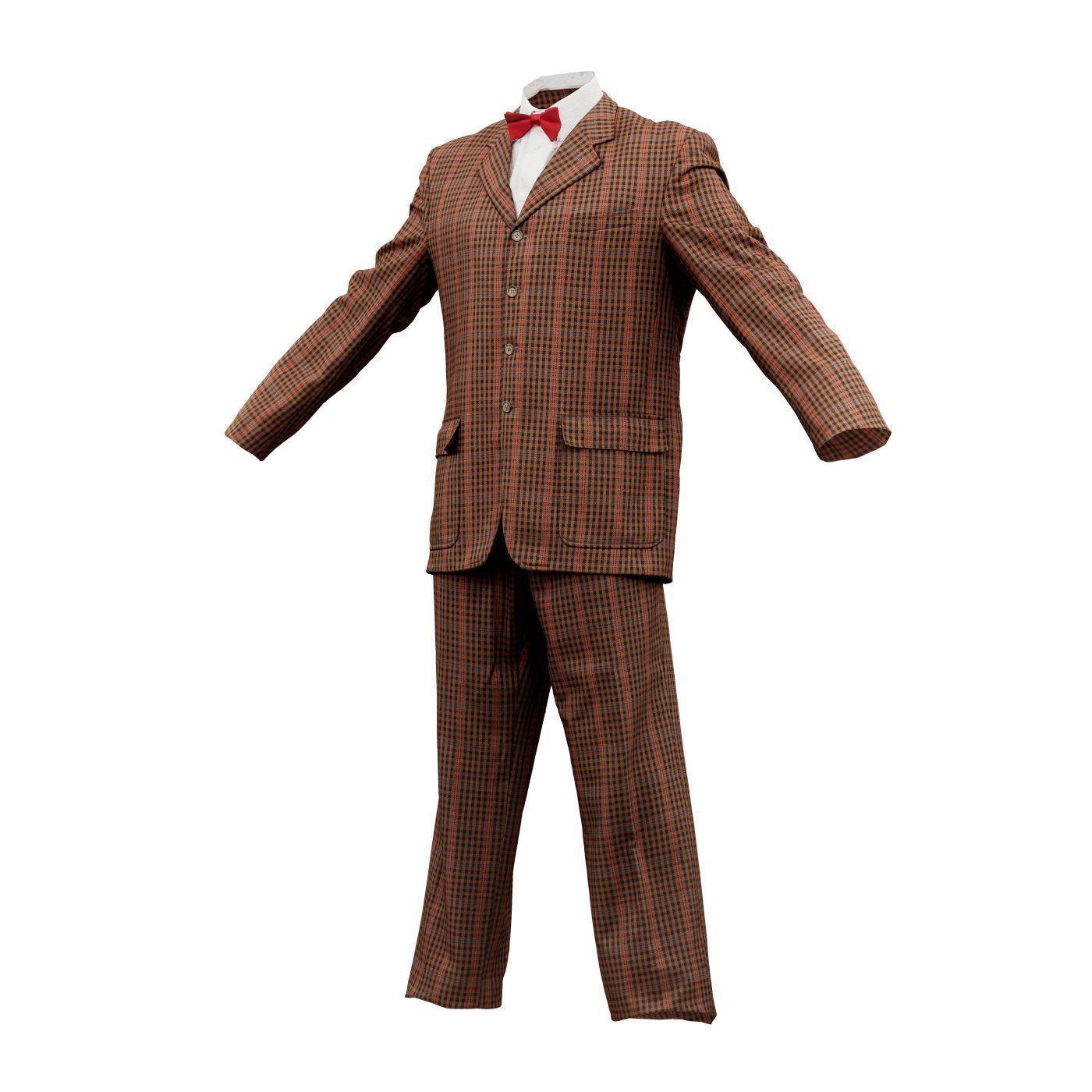 Suit A Full Closed Low-poly 3D model_13