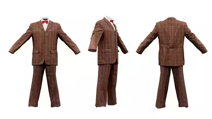 Suit A Full Closed Low-poly 3D model