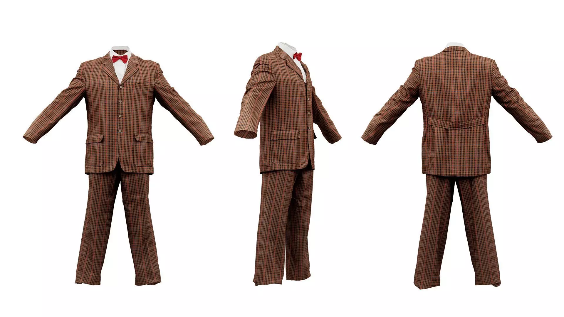 Suit A Full Closed Low-poly 3D model_0