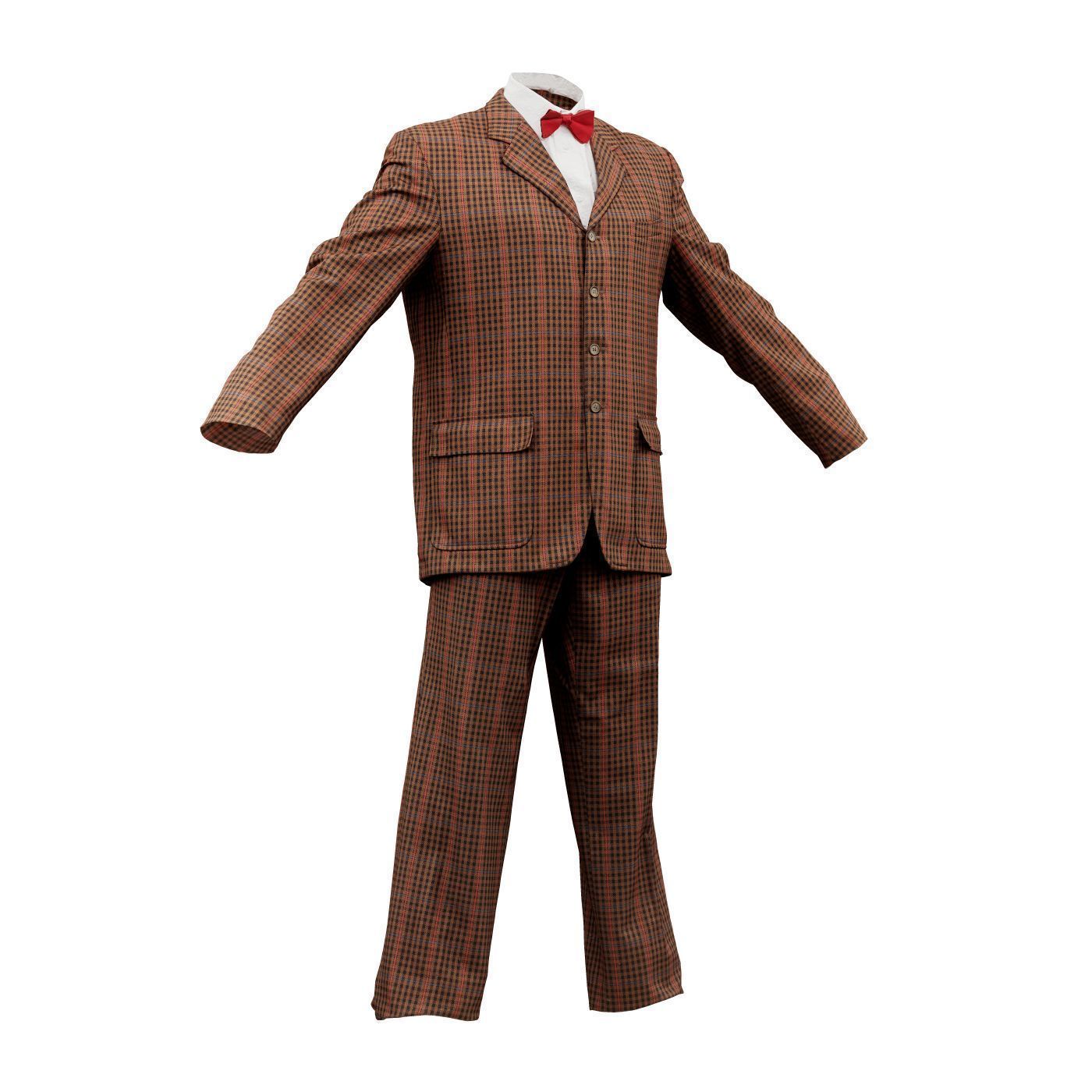 Suit A Full Closed Low-poly 3D model_3