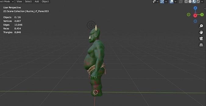 ORC or Ogre Green with Low poly and armature rigging Free low-poly 3D model