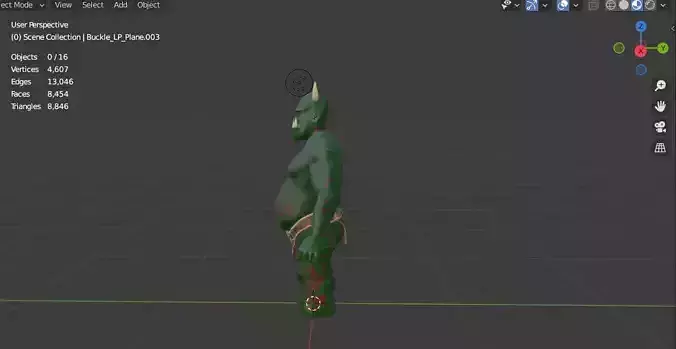 ORC or Ogre Green with Low poly and armature rigging