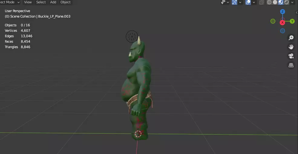 ORC or Ogre Green with Low poly and armature rigging Free low-poly 3D model