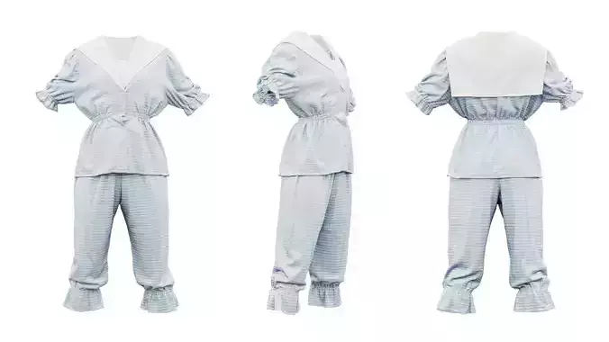 Stripey Swimsuit Full