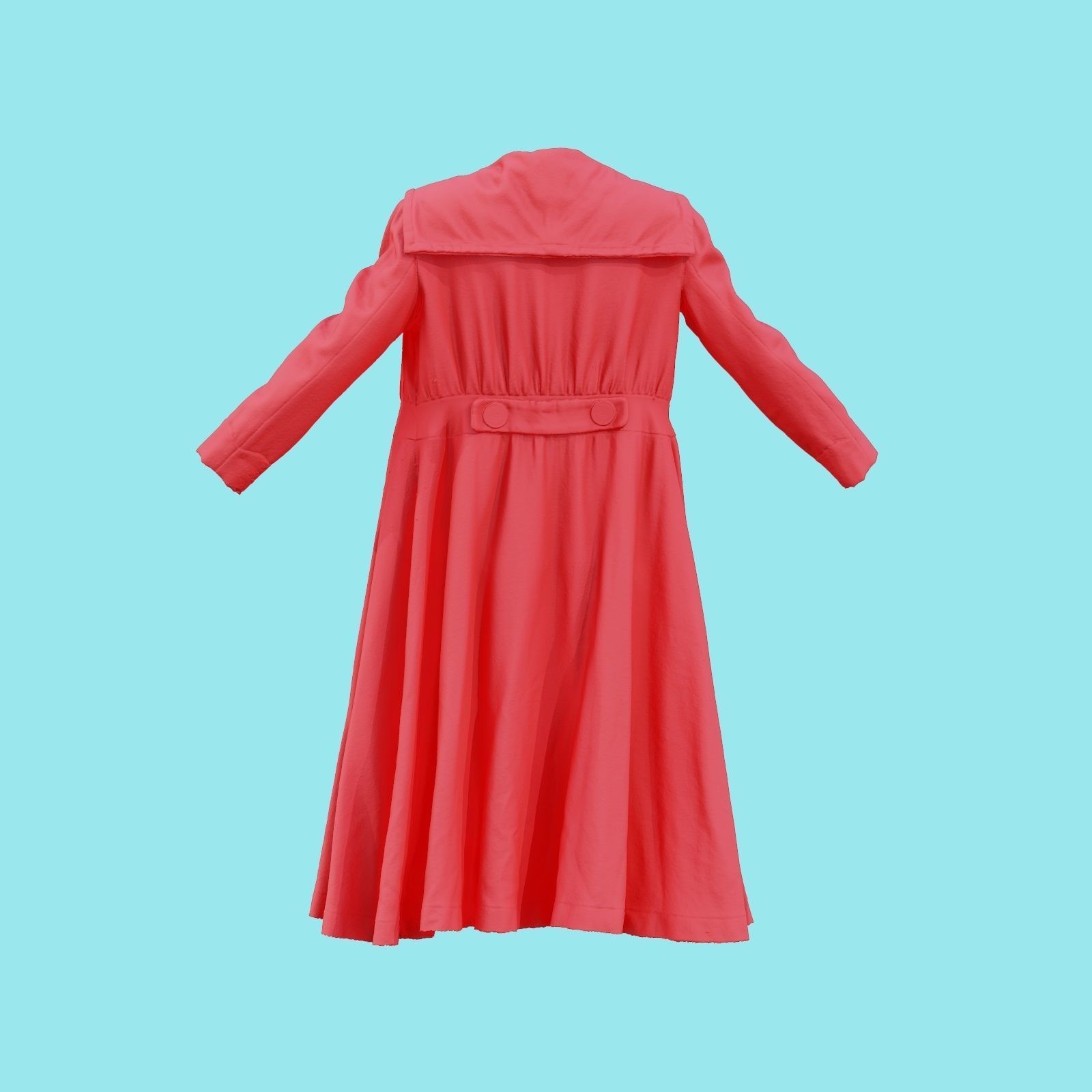 Straw Coat Open Low-poly 3D model_18
