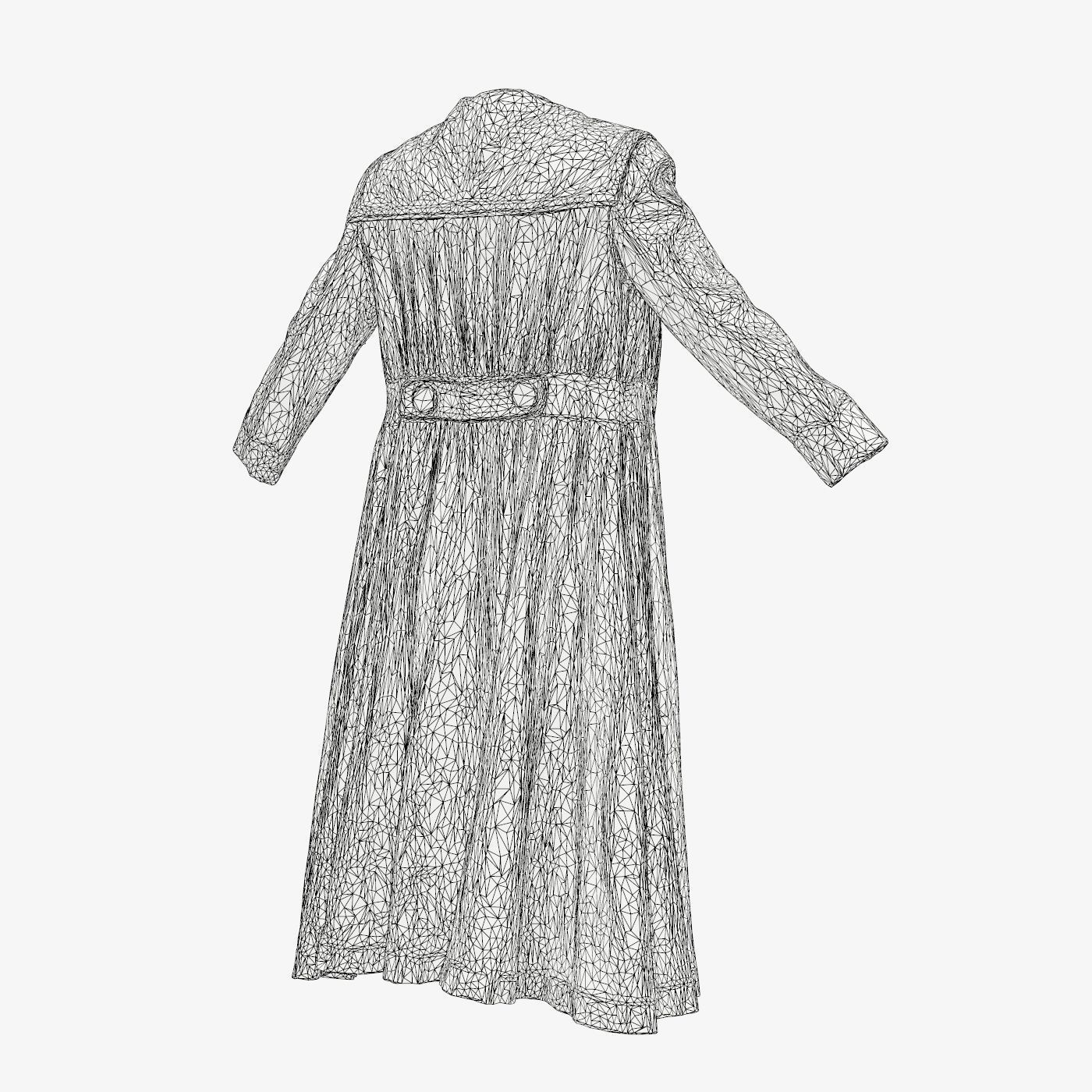 Straw Coat Open Low-poly 3D model_15