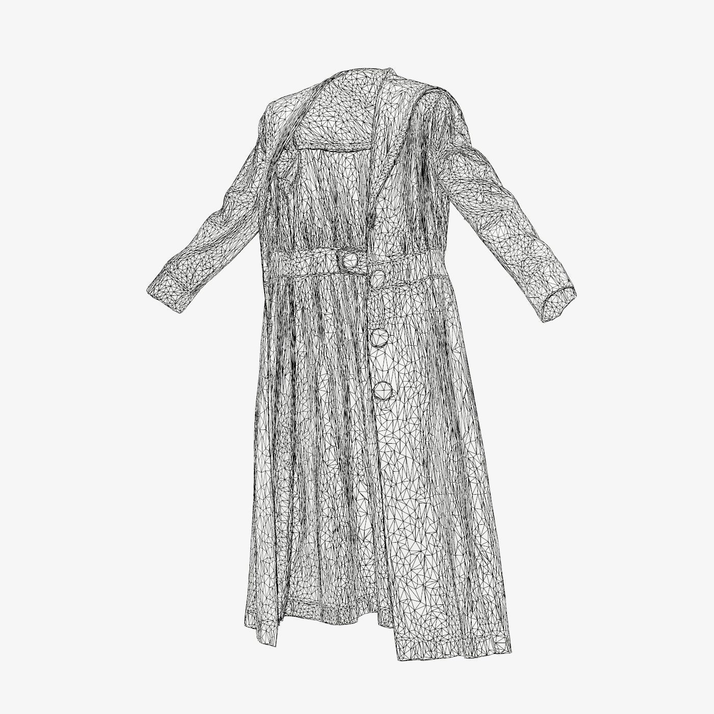 Straw Coat Open Low-poly 3D model_14