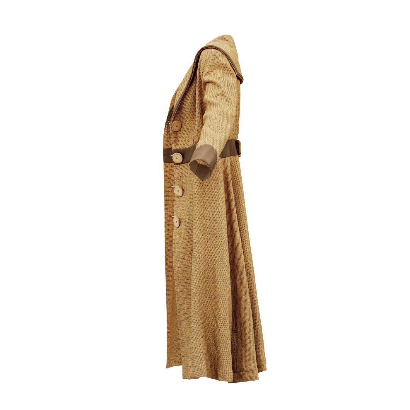Straw Coat Open Low-poly 3D model_11
