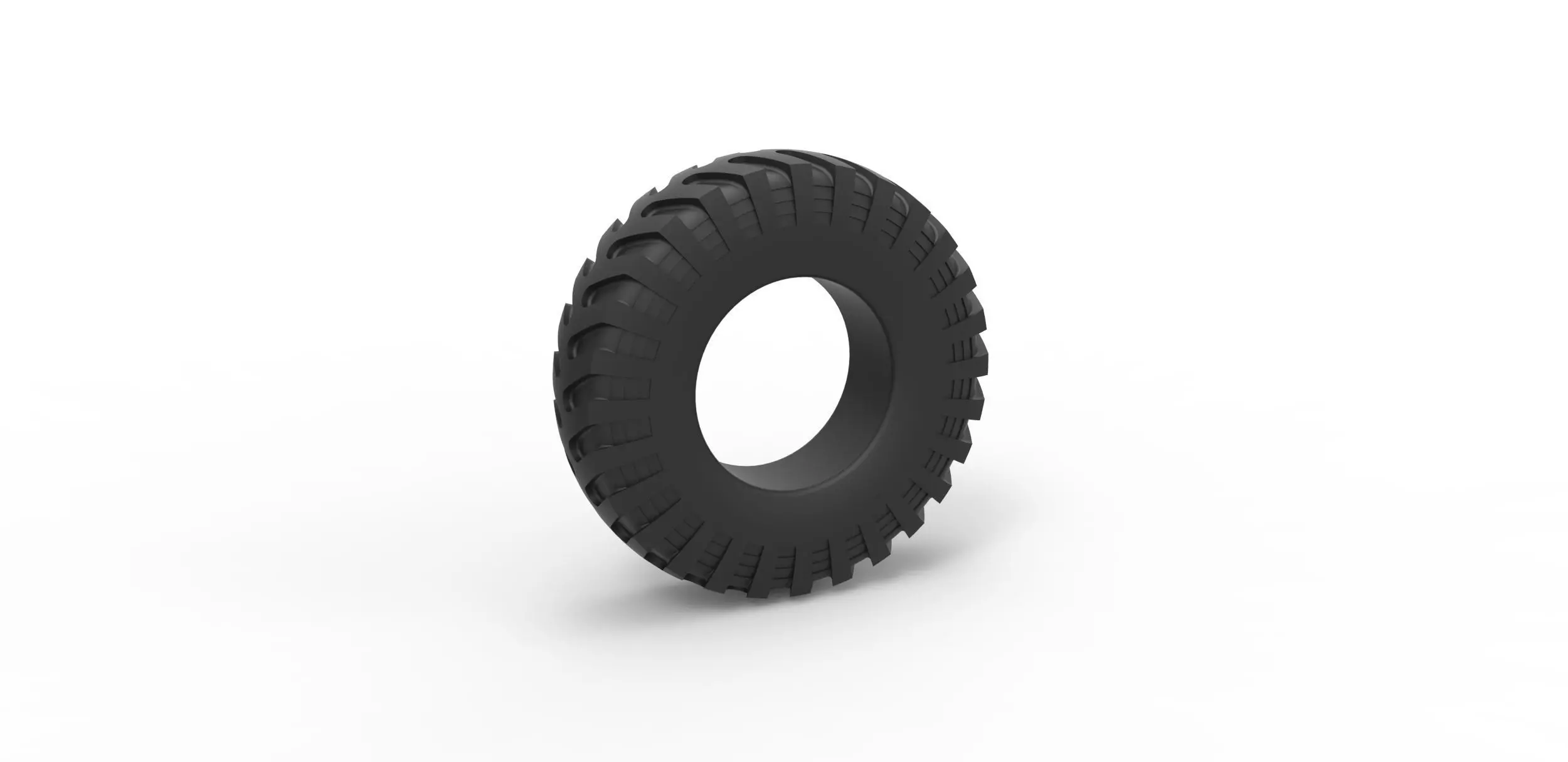 Military truck tire 4 Scale 1 to 10 3D print model