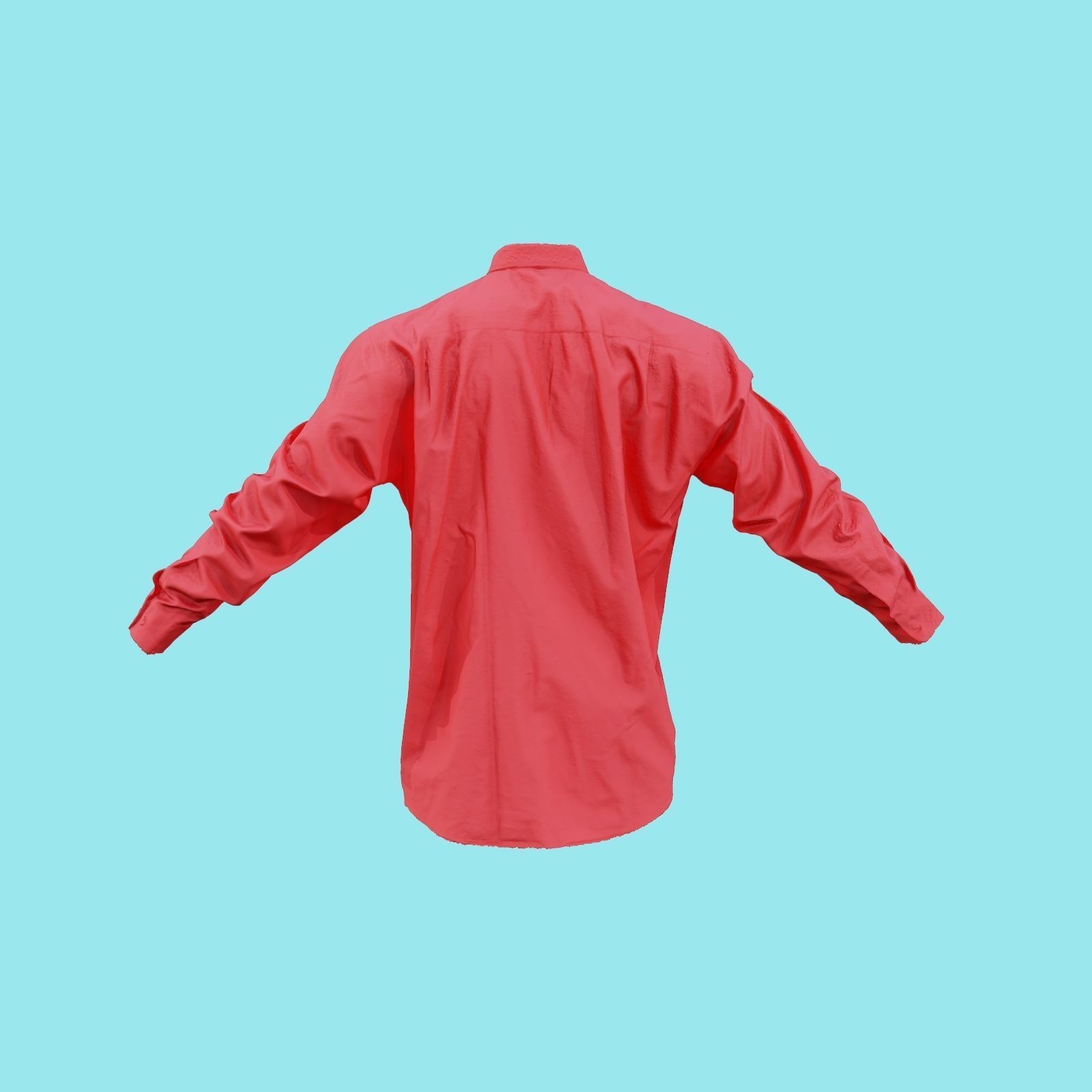 Shirt Plain Buttoned Up Low-poly 3D model_21