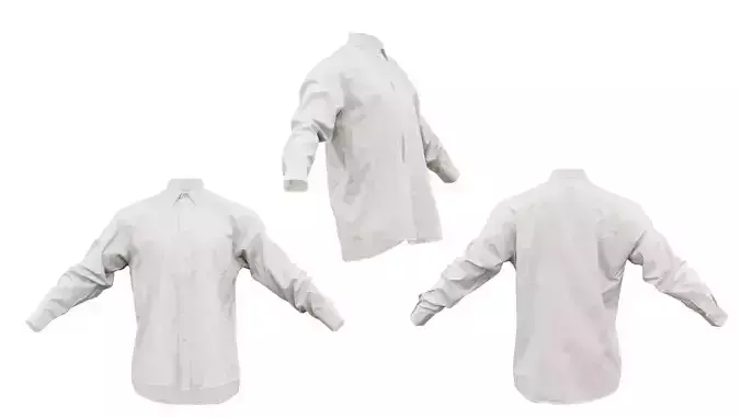 Shirt Plain Buttoned Up Low-poly 3D model
