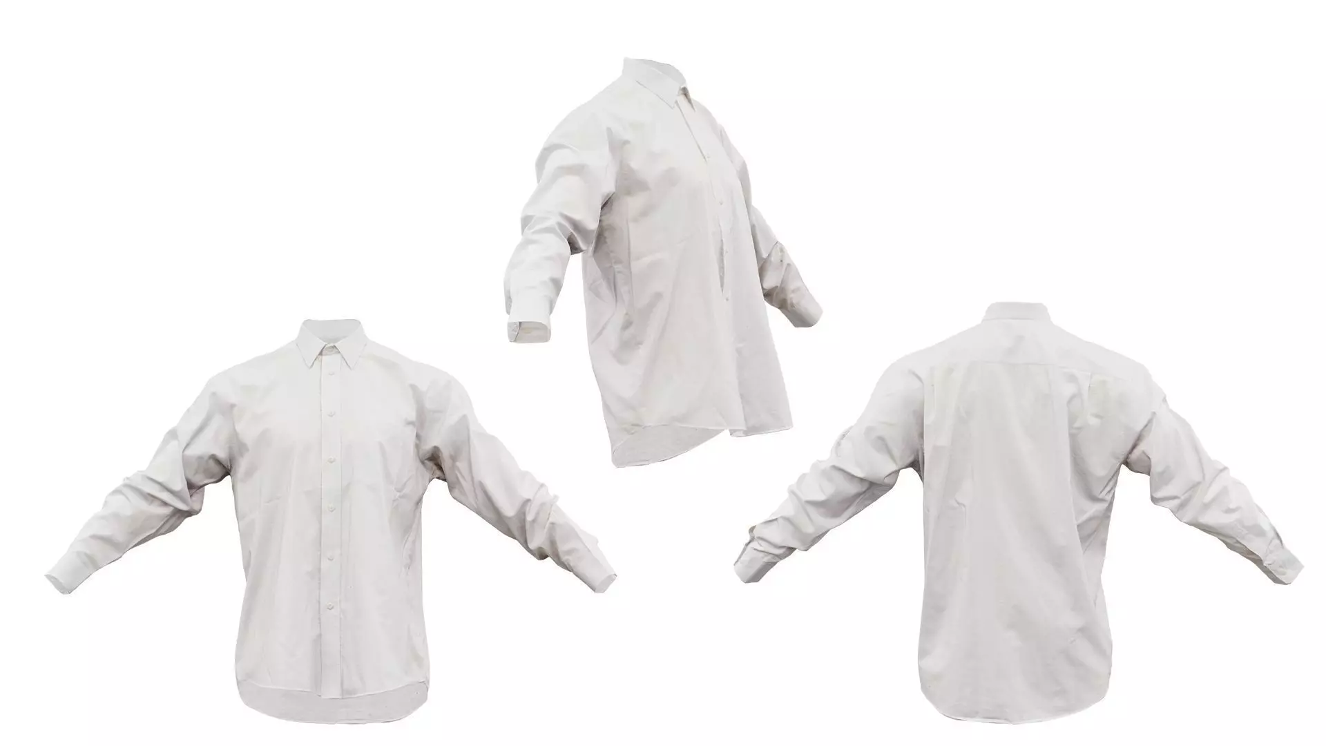 Shirt Plain Buttoned Up Low-poly 3D model_0