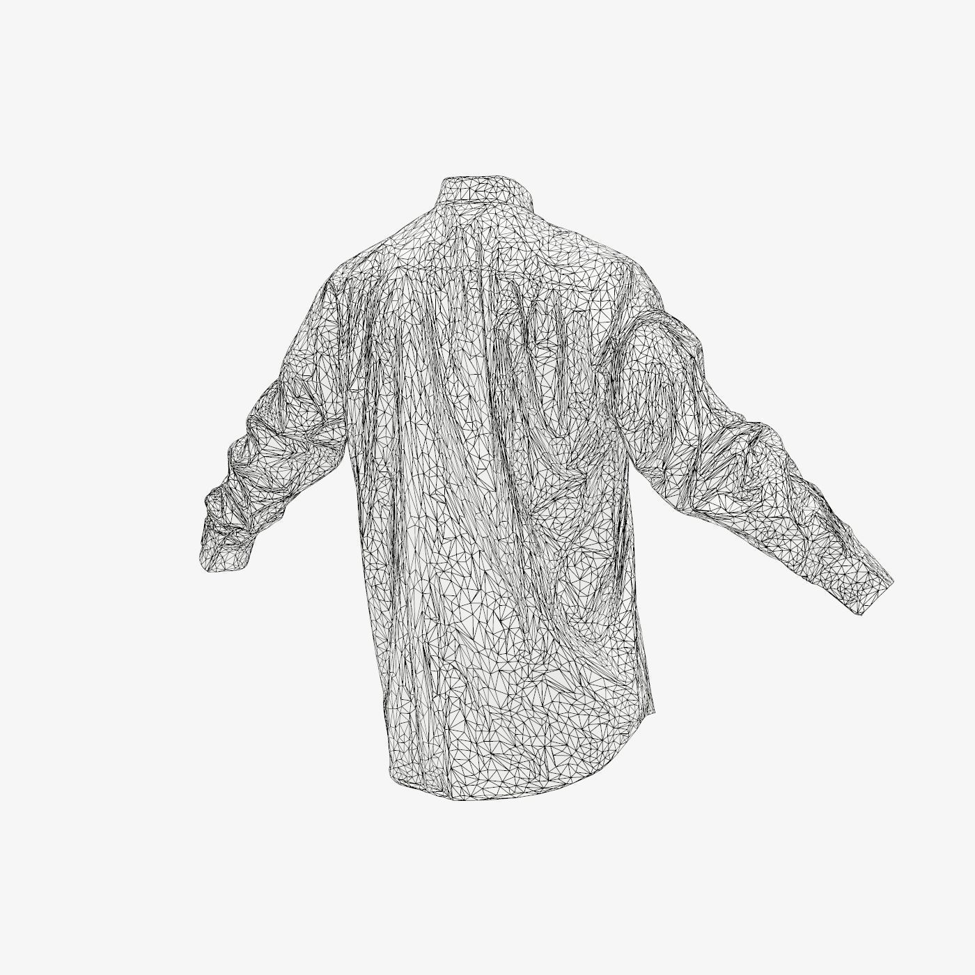 Shirt Plain Buttoned Up Low-poly 3D model_15