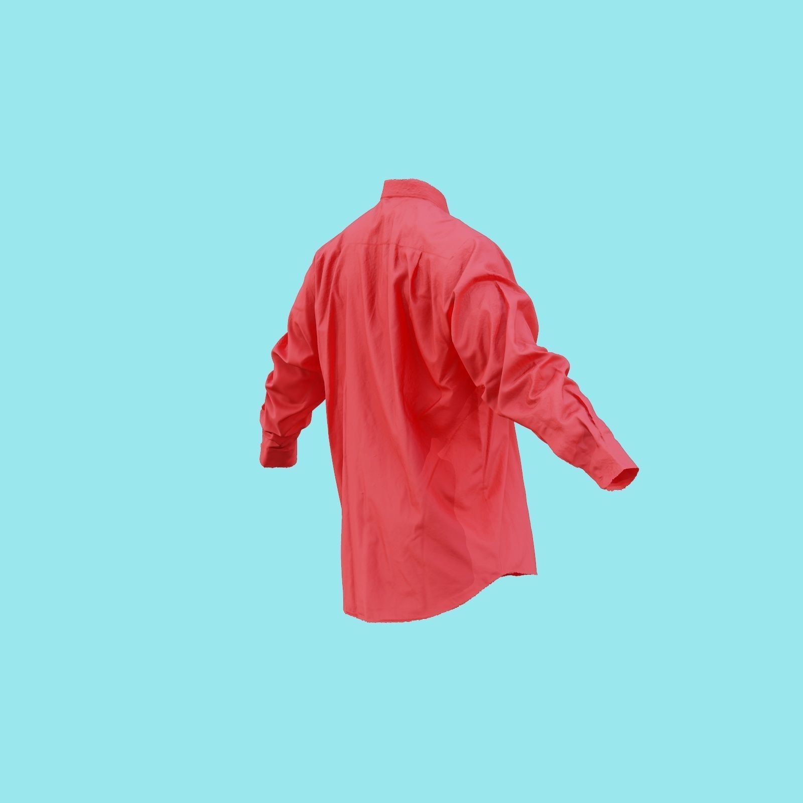 Shirt Plain Buttoned Up Low-poly 3D model_20