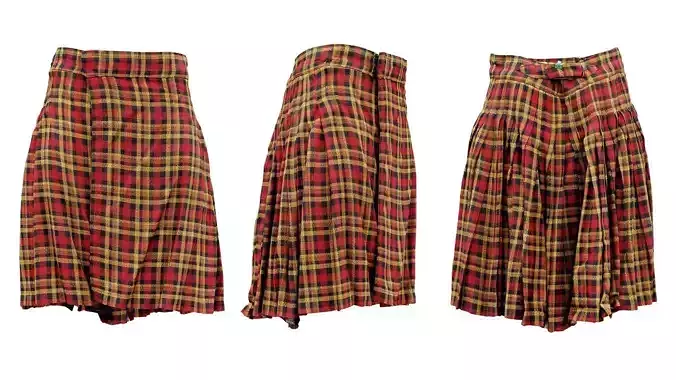 Scottish Kilt B Low-poly 3D model