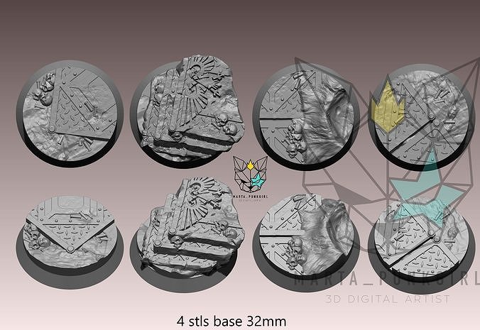 UNBAN RUINS BASES FOR GRIMDARK SCIFI Free 3D print model