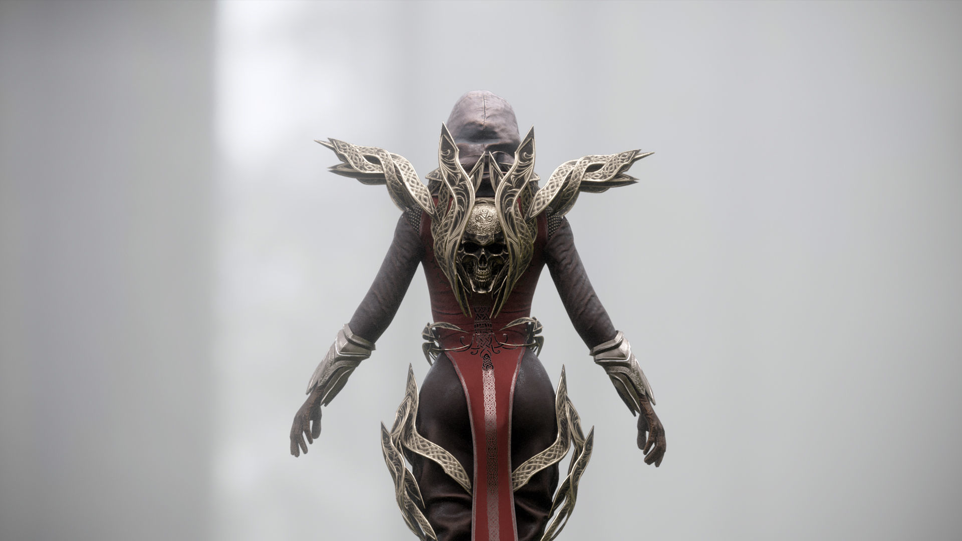 Paladin Girl Low-poly 3D model_3