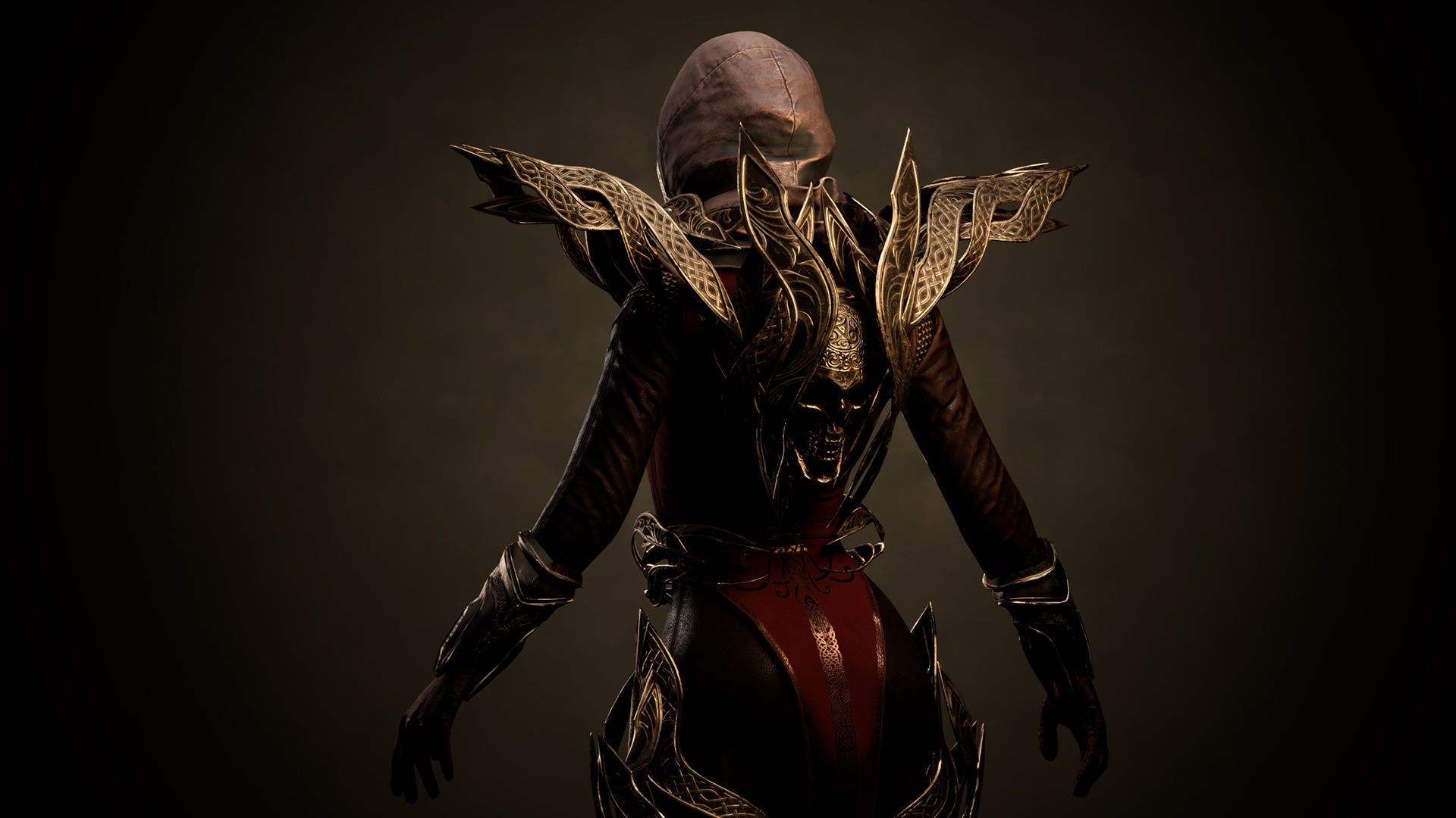 Paladin Girl Low-poly 3D model_6