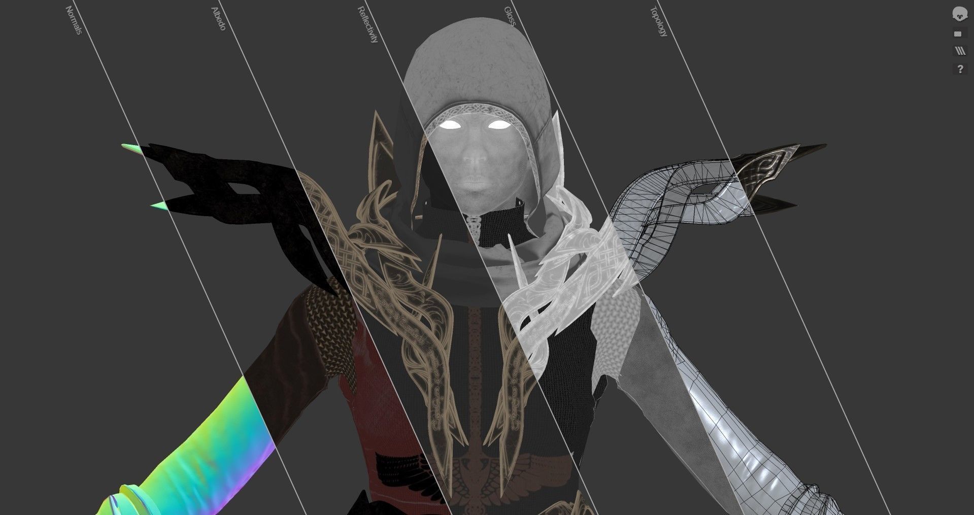 Paladin Girl Low-poly 3D model_18