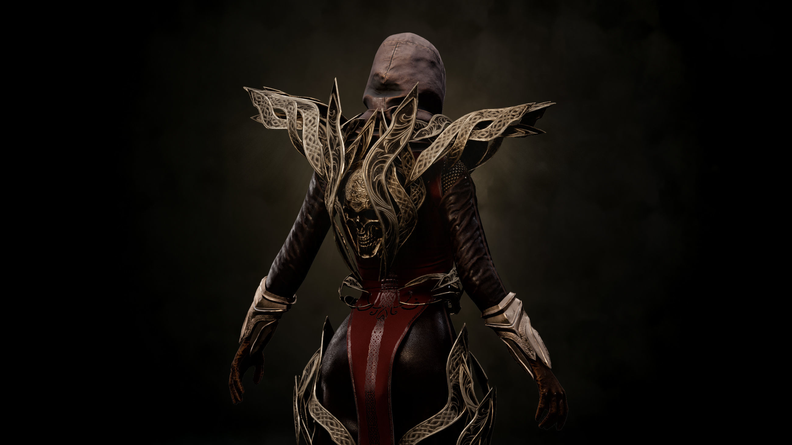 Paladin Girl Low-poly 3D model_12