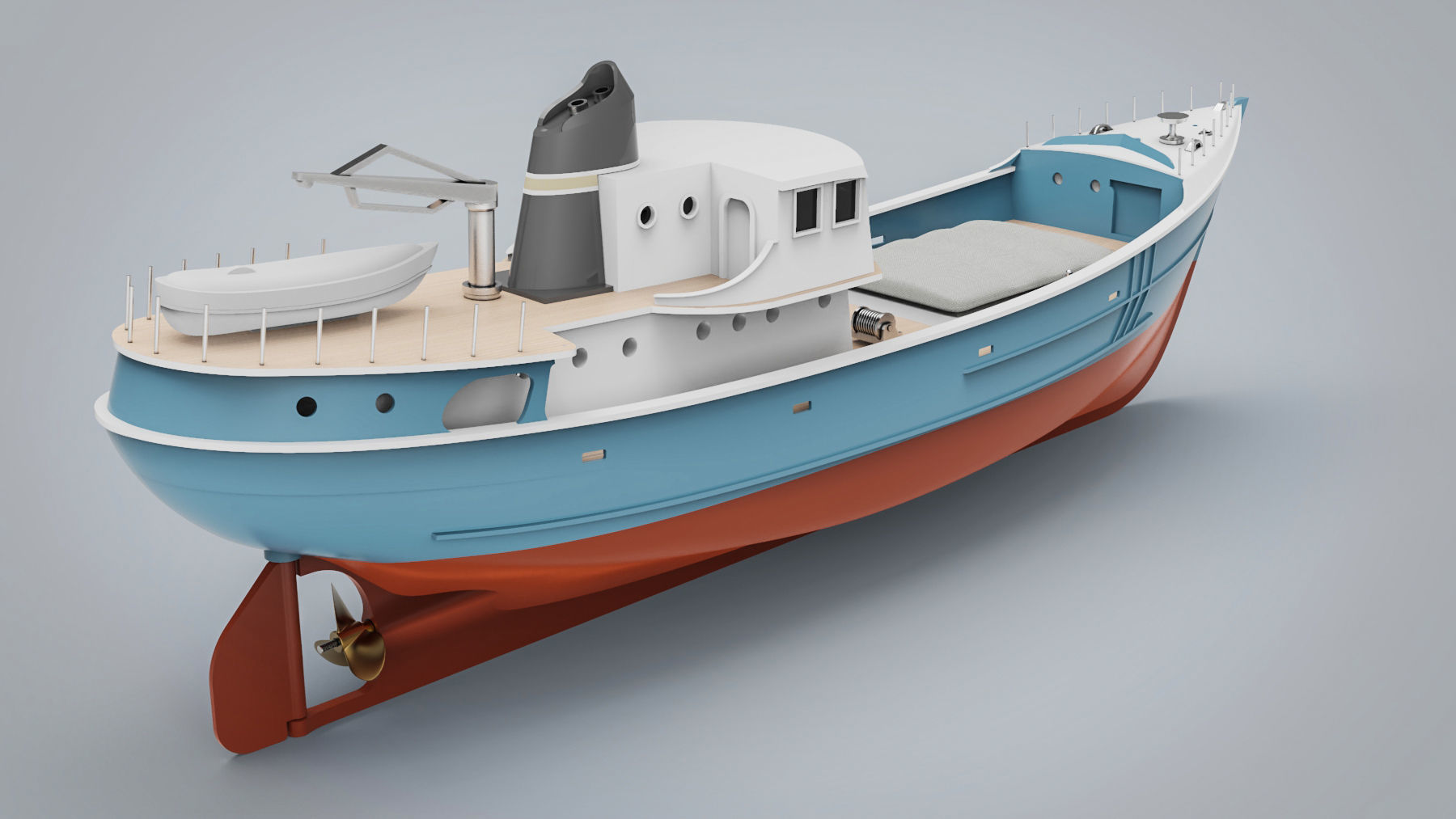 RC fishing boat 3D print model_7
